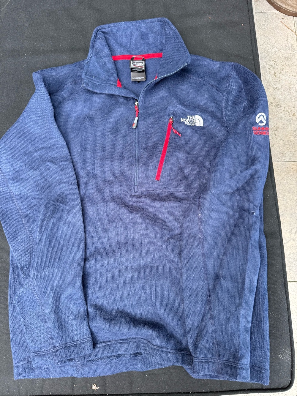 The North Face Navy Blue Quarter-Zip Fleece with Red Trim